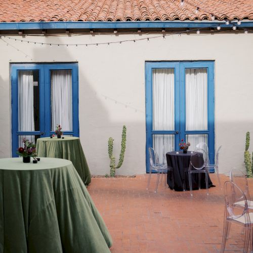 Authentic adobe backdrop for a cocktail reception.
